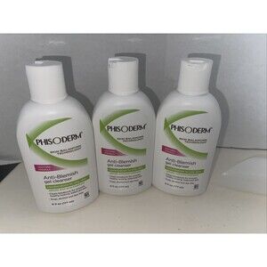 LOT OF 3 Phisoderm Anti Blemish Gel Cleanser Soothing Formula 6 Oz Ea